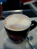 An admittedly dodgy photo of an espressino, my favourite kind of coffee that apparently only exists down here in the Sotuh